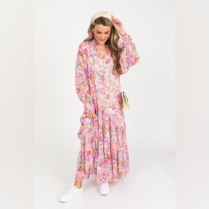 Buddy Love Greta Long Sleeve Maxi Dress in Flower Patch
